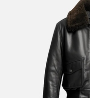 Veste en cuir noire élégante pour hommes Logo personnalisé et fermeture éclair disponible dans toutes les tailles avec marque privée pour l'hiver