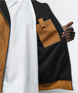 Veste de travail d'hiver de haute qualité OEM, grande taille, veste en jean personnalisée pour hommes, veste de travail respirante en toile avec capuche pour hommes - Product Image 4