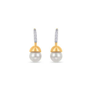 <b>Pearl</b> Gleam Stud Earrings for Women-Gold Plated Hypoallergenic <b>Jewelry</b> - Product Image 3