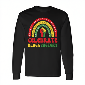 T-shirt à manches longues Rainbow Black African Civil Rights, célébration de l'histoire pour les événements promotionnels - Product Image 2