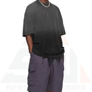 T-shirt pour homme en gros, délavé à l'acide, streetwear, 100% coton, respirant, de haute qualité, logo personnalisé, surdimensionné pour homme - Product Image 5