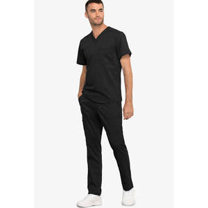 Uniformes médicos personalizados para hombre, cuello en V, manga corta, uniformes de enfermera con pantalones para correr, traje de médico de hospital - Product Image 5