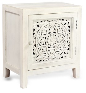 Mesa de Noche Moderna y Versátil de Madera Tallada a Mano, Mueble de Almacenamiento para Dormitorio, Sala de Estar, Comedor, Hogar, Bar, Hotel, Apartamentos - Product Image 2