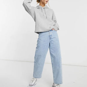 Sudaderas con capucha para mujer, ropa de otoño para mujer, 100%, algodón orgánico, Unisex, traje de sudor liso de gran tamaño, Sudadera con cuello redondo en relieve, Jersey - Product Image 4