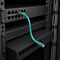 Cable de conexión Ethernet plano CAT6A FTP verde de 0.5m, cobre trenzado, RJ45 8P8C, PVC, para prueba de canal