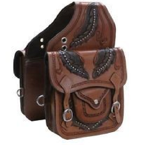 Sacs de selle équestre en cuir de qualité supérieure usinés à la main conception de corne sculptée sculptures Style occidental cavaliers équipement de bagages - Product Image 1