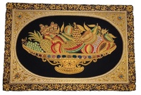 Hiasan Dinding Zardozi Buatan Tangan Bordir Zari Royal Hiasan Dinding Bordir Zardozi Royal Buatan Tangan Dekorasi Dinding Benang Emas