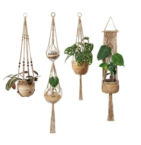 Precio barato Macramé Colgador de plantas Interior Buena calidad Cesta de maceta colgante Soporte de maceta decorativo o interior al aire libre. - Product Image 1