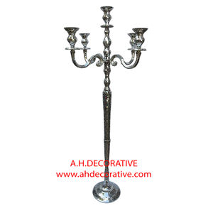 Chaud argent métal candélabre 5 bras à la main bougeoir mariage Table centres de table support décoratif noël décoration de la maison - Product Image 6
