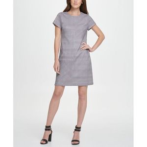 Abito tubino a maniche corte comodo da donna DKNY grigio taglia 6 con stampa Menswear - Product Image 1