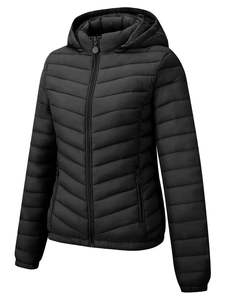 Blouson bouffant de haute qualité pour femmes de taille plus sur mesure couleur unie 100% polyester matériel Stand Blousons bombardiers pour l'hiver - Product Image 5