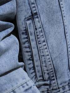 Venta al por mayor de Chaquetas vaqueras a la moda con logotipo personalizado para hombre, prendas de vestir para hombre, chaqueta vaquera para hombre - Product Image 6