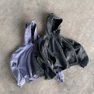 เสื้อฮู้ดดี้ผ้าฝ้ายเฟรนช์เทอร์รี่แบบ OEM ล้างสีสไตล์วินเทจ ทรงโอเวอร์ไซส์ สำหรับทุกเพศ - Product Image 1