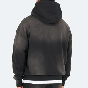 2025 dernier Style personnalisé pull blanc Streetwear lavage à l'acide à capuche nouveau à la mode poids lourd goutte épaule à capuche pour hommes - Product Image 5