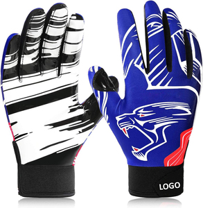 Gants de receveur de football américain professionnels, logo personnalisé, paume complète, adhérence en silicone, gants d'entraînement, gants de football collants - Product Image 1