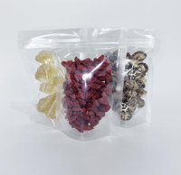 Transparent réutilisable PE fermeture à glissière Stand-up Design sac alimentaire étanche à l'humidité en plastique transparent pour croustilles thermoscellage