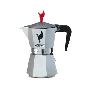 RS Coffee Moka Pot Aluminum Espresso Coffee Maker Plastic Handle 6 Cups Heat Resistant Kitchen Tools Accessories