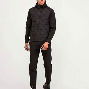 Manteau d'hiver matelassé en toile pour homme, doublure épaisse en laine, col montant, logo frontal, respirant et coupe-vent – Vente chaude usine - Product Image 4