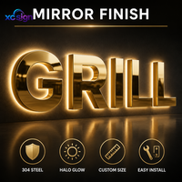 Enseigne lumineuse LED personnalisée en acier inoxydable 3D rétroéclairée, transformateur IP65, compatible HomeKit, multicolores, télécommande, métal de qualité supérieure