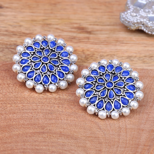 Design4 <b>Blue</b> Pearl <b>Earrings</b> - Product Image 1