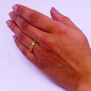 Bague de fiançailles classique en argent sterling 925 pour femmes, pierres précieuses en labradorite réglables, plaquée or, bagues tendance à la mode, Gemvanity - Product Image 3