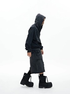 Sweat à capuche personnalisé lourd avec strass, sweat à capuche court à fermeture éclair, sweat à capuche vintage délavé, sweat à capuche oversize essentiel - Product Image 5