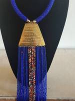Kerajinan Sulaman Antik Buatan Tangan Desain Bunga Berhias Manik-Manik Warna Sesuai Pesanan Set Perhiasan Kalung Choker