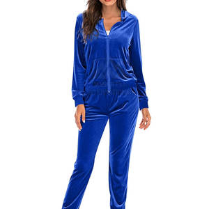 ชุดวอร์มผ้ากำมะหยี่สำหรับผู้หญิงชุดวอร์มสำหรับผู้หญิงชุดลำลองโลโก้ตามสั่ง - Product Image 1