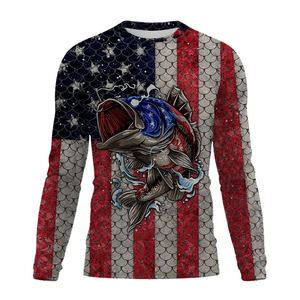 Vêtements de pêche à manches courtes avec protection UV Upf 50 + pour hommes adultes chemise de pêche à séchage rapide avec logo personnalisé t-shirts à sublimation - Product Image 5