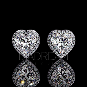 Premium 925 <b>Sterling</b> <b>Silver</b> Women's Halo Stud <b>Earrings</b> Simple <b>Heart</b> Cut Moissanite Diamond Gold Plated for Weddings Parties - Product Image 4