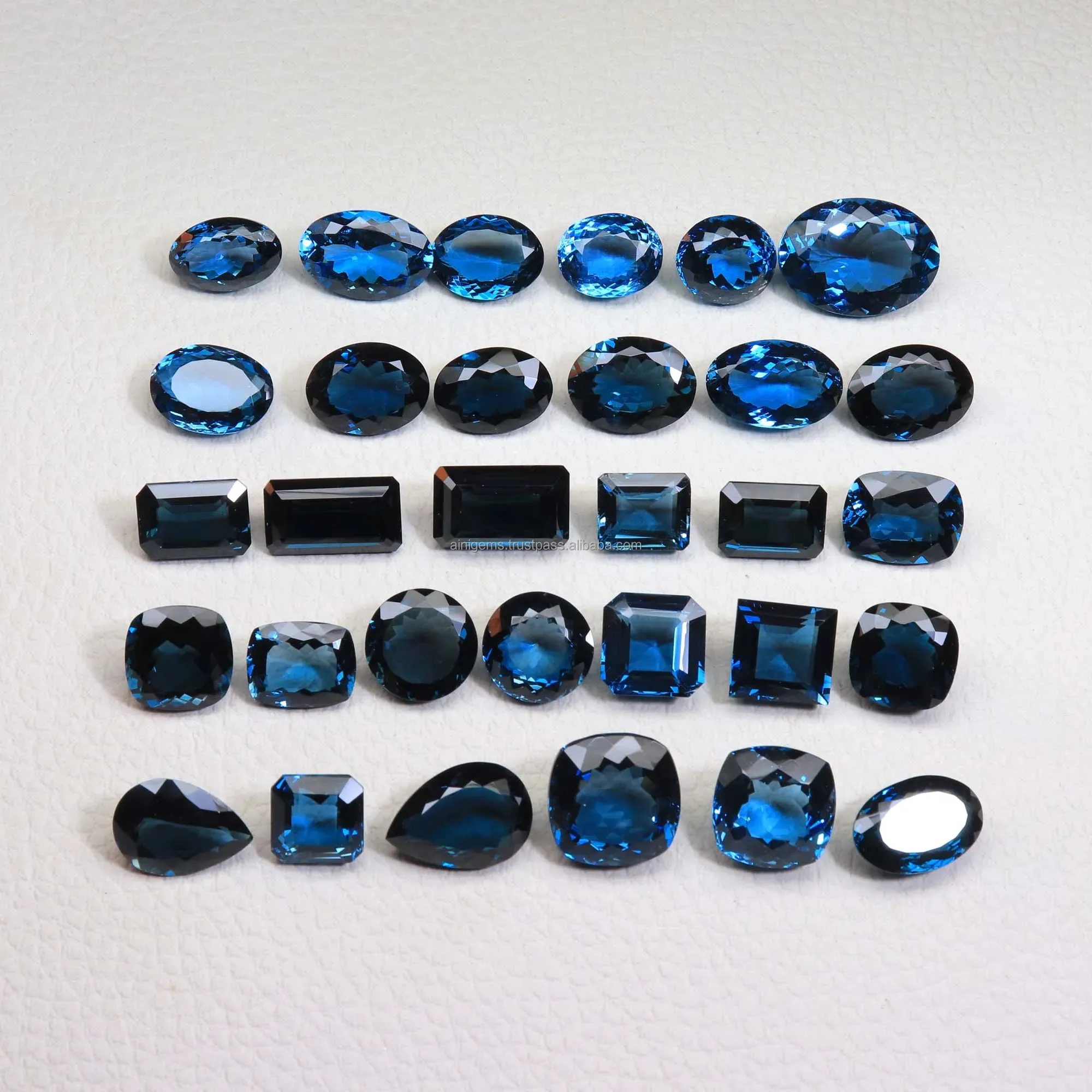 Atraente Londres Topázio Azul Gemstone Lot Cut Facetado Londres Topázio Azul De Pedra Brasileira Melhor De Fazer Jóias