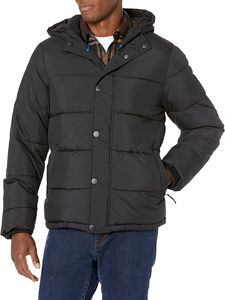 Veste matelassée à capuche pour homme, prête pour l'hiver, avec logo imperméable sur le devant, isolation thermique, vêtement d'extérieur décontracté et propre pour un confort quotidien - Product Image 6
