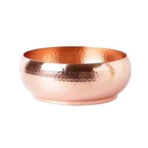 ชามเสิร์ฟอาหารทองแดง ชามตอกลาย ชามผลไม้ลายตอก สำหรับวางบนโต๊ะ - Product Image 2