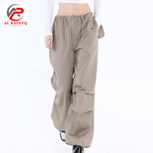 Callie Mangan Pantalon Cargo Taille Haute Jambe Polyvalente Jambe Large Décontracté Minceur Style Cordon - Product Image 3