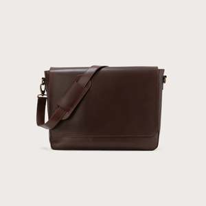 Bolso Mensajero de Cuero Marrón Vintage Carismatico con Logotipo Personalizado, Estilo Moderno para Verano y Primavera - Product Image 1