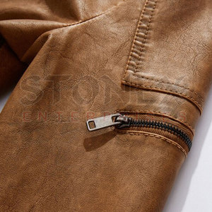 2023 <b>Men's</b> Genuine Leather <b>Canvas</b> Puffer Hooded <b>Jacket</b> Stand Collar Winter Breathable OEM Service Wholesale Price - Product Image 4