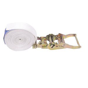 Sangles à cliquet de ceinture en polyester blanc de 38mm sans crochets Solutions de transport fiables avec certification GS - Product Image 5