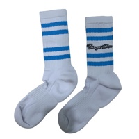 Chaussettes de sport athlétiques personnalisées OEM avec logo sous le pied, sublimées, antidérapantes, respirantes en coton/spandex côtelées pour la course à pied
