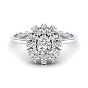 Anillo de Halo de Moissanita con Certificado GRA, Oro Sólido de 14K, Diseño Floral, Anillos de Compromiso y Promesa para Mujer, Precio al por Mayor REYES - Product Image 5