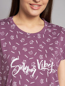 Camisón de Encaje 100% Algodón para Mujer, Manga Media, Largo Completo, Tejido Transpirable, Estampado Animal, Elegante, Primavera Verano - Product Image 5