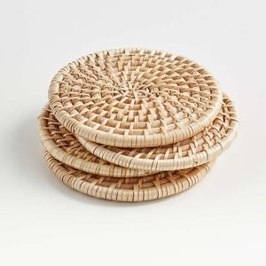 Đế Lót Ly mây thủ công có cấu trúc hoàn thiện tự nhiên và bền hoàn hảo cho việc ăn uống hàng ngày và sử dụng thời gian uống trà - Product Image 2