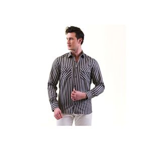 เสื้อทรงพอดีตัวขนก้างปลาสีดำสีเทามีกระเป๋าสำหรับฤดูหนาว - Product Image 2