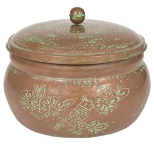 Rounded Planter and Green <b>Plant</b> Decor Indoor and Outdoor Design Standard Metal Pots Ribbed Hose Pots Storage Design Painted - Product Image 3