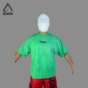 AGREE SPORTS Camiseta Corta Oversize Azul Marino Personalizada al por Mayor, 100% Algodón de Alto Gramaje, Estampada para Hombre - Product Image 3