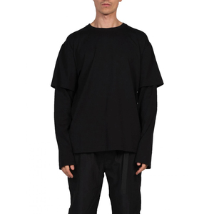 Motif solide impression numérique double couche personnalisé vierge délavé à l'acide t-shirt décontracté coton lourd double couche à manches longues - Product Image 1