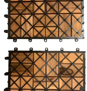 Hot Sales Acacia WPC <b>Decking</b> Tiles Wood Flooring High Quality for Indoor Outdoor Flooring 18 Slats - Product Image 4