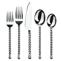 Ensemble de Couverts de Luxe en Acier Inoxydable, Finition Miroir Longue Durée, Écologique, Durable et Facile à Nettoyer, Idéal pour Mariages