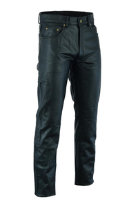 Pantalon décontracté en cuir PU pour homme WEAVEON de haute qualité, coupe droite, taille mi-haute, devant plat, avec détails en dentelle, pour la couleur pierre - Product Image 3