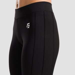 Leggings de compression à taille haute Power Pulse en tissu tricoté noir - Product Image 5