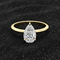 Ide hadiah Natal asli Cincin Berlian Unik 5 karat Bentuk Pir untuk ibu ayah istri suami Perhiasan yang Dipersonalisasi di bawah 1 USD untuk tahun 2025